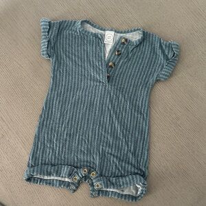 Lou Lou & Company Blue Striped Knit One-Piece Romper